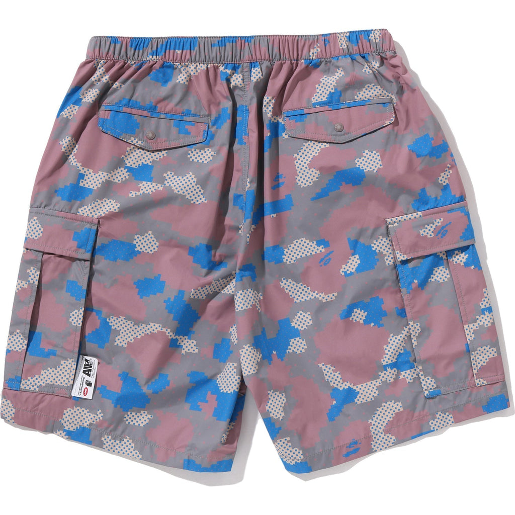 BAPE BY KAZUKI KURAISHI CAMO BELTED 3 LAYER CARGO SHORTS MENS