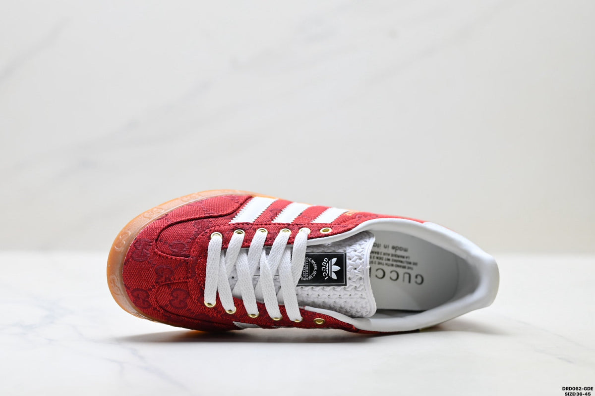 adidas x Gucci Gazelle Red GG Monogram Sneakers