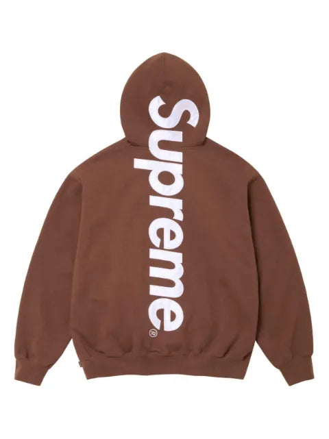Supreme satin-appliqué "Brown" hoodie