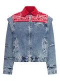 PDF bandana-panel denim jacket