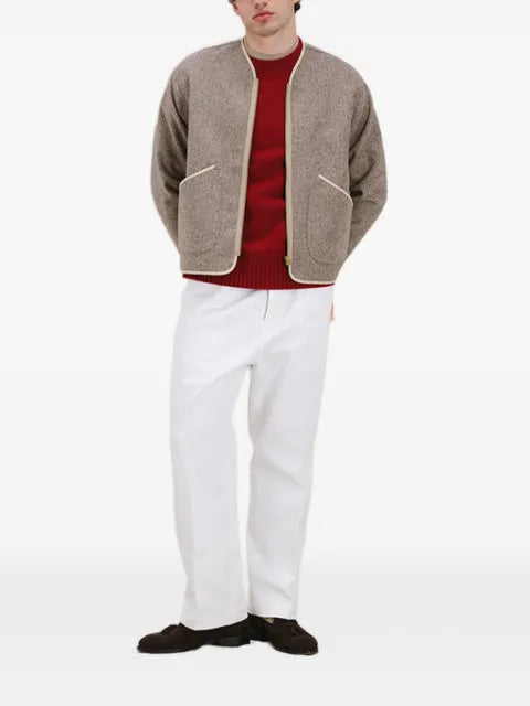 Fortela Sherpa herringbone zip-up jacket