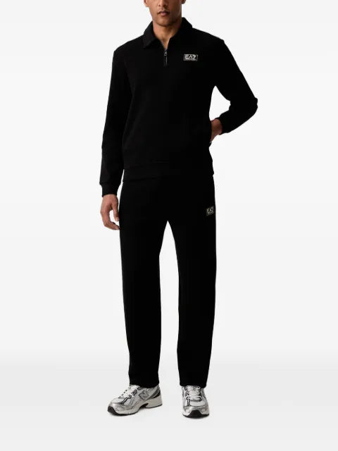 Ea7 Emporio Armani logo-patch quarter-zip sweatshirt