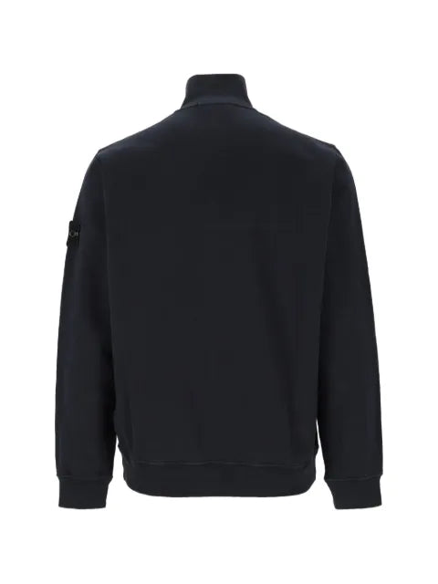 Stone Island 6100066 brushed organic cotton fleece regular-fit track jacket with ribbed inserts