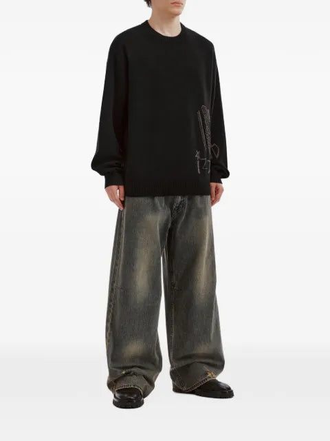 izzue graphic-print crew-neck sweater