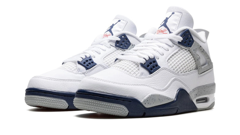 Air Jordan 4 Retro 'Midnight Navy' – Deep Navy & White Premium Sneaker with Metallic Gold Accents