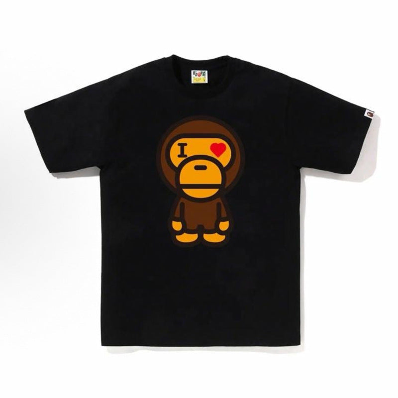 BAPE Ape Head Shark Print Loose Casual Unisex T-Shirt