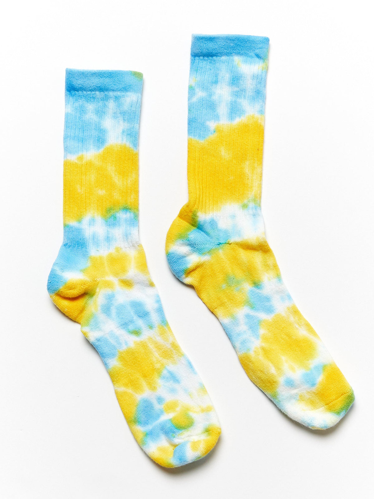 BLUE YELLOW CALF SOCK