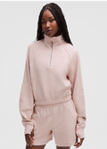 Scuba Cropped 1/2 Zip Funnel Neck *Waffle