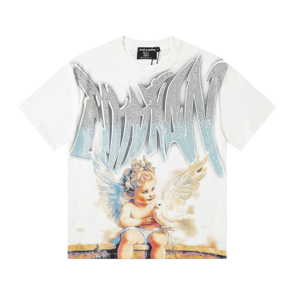 MIXED EMOTION Dove Angel Graphic Short-Sleeve T-Shirt