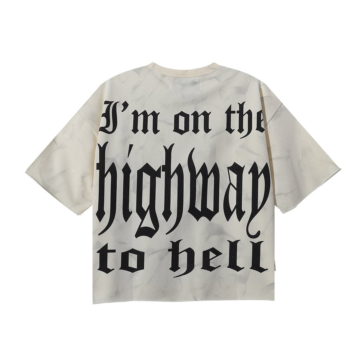 BKYS Revival Rhinestone Skeleton Car Cropped T-Shirt
