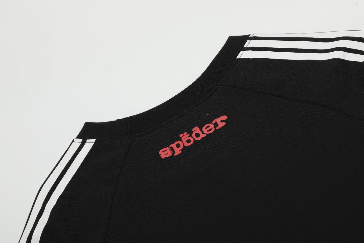 Sp5der Striped Raglan Graphic T-Shirt