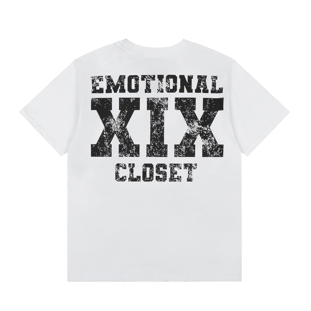 MIXED EMOTION Distressed Skull Graphic T-Shirt