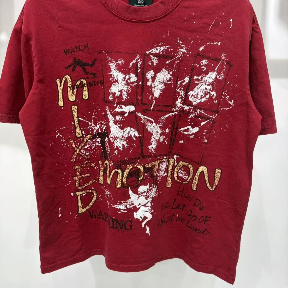 Mixed Emotion Warning Graphic Short-Sleeve T-Shirt