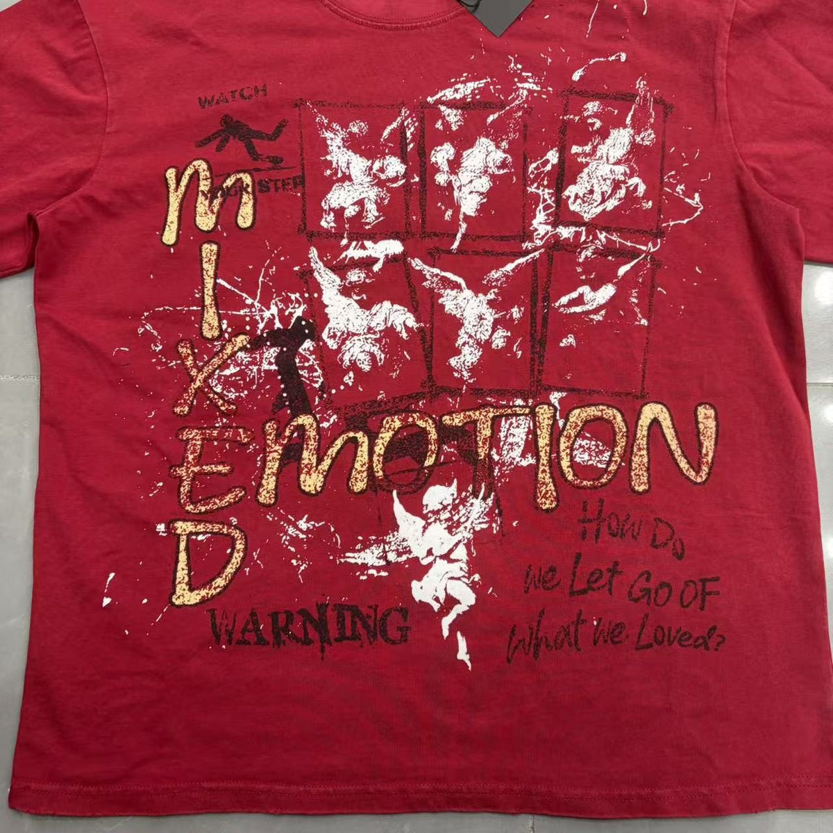 Mixed Emotion Warning Graphic Short-Sleeve T-Shirt
