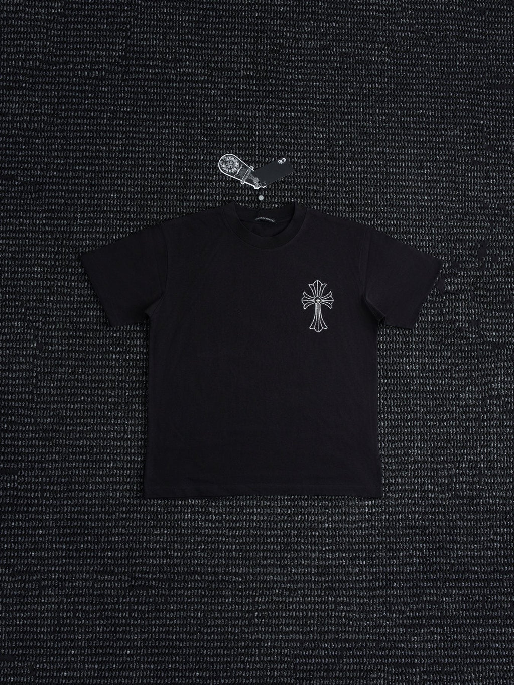 Chrome Hearts Firework Rhinestone Cross Graphic T-Shirt