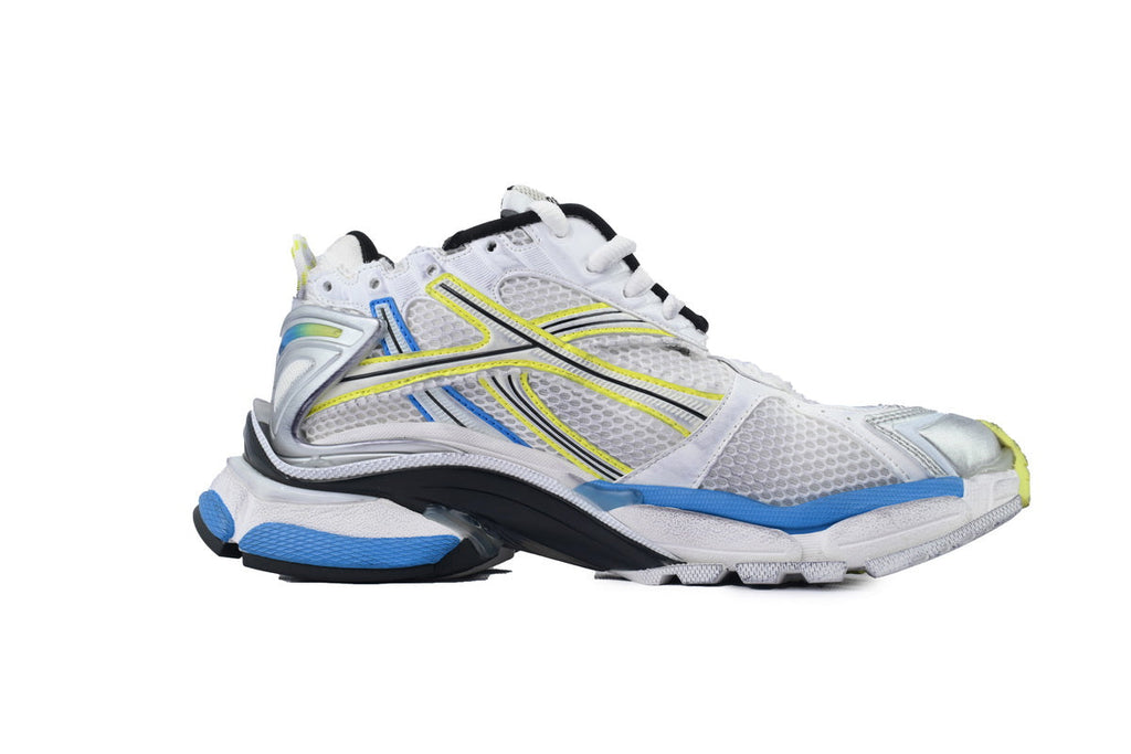 Balenciaga Runner Sneaker White Yellow Blue 772774 W3RMU 9074
