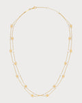 CELINE Triomphe Pearl Double Necklace Brass(Gold)
