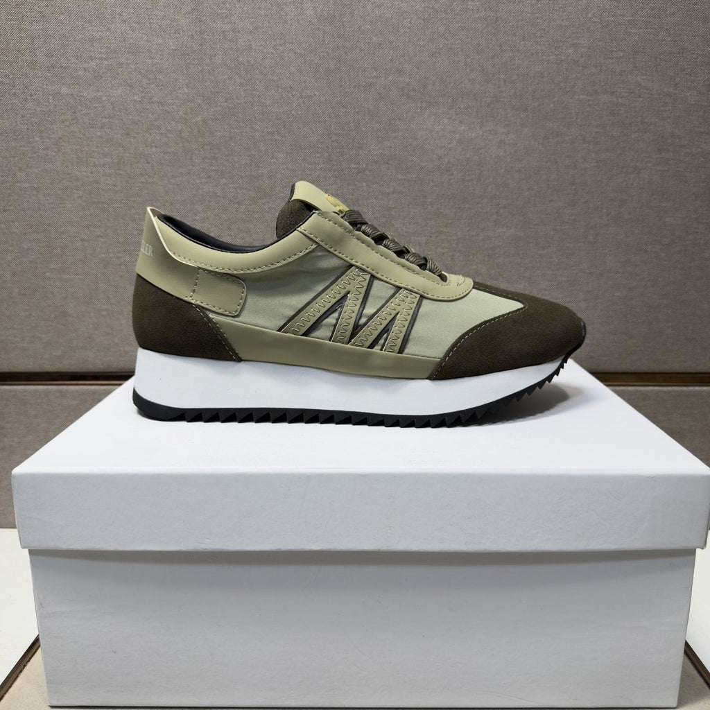 Moncler Olive Green Low-Top Sneakers