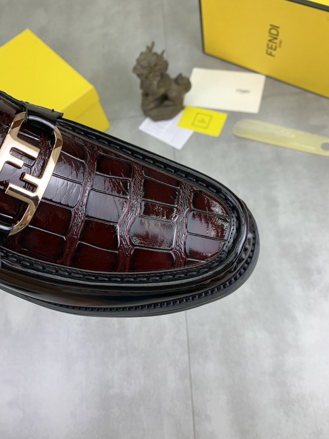 Fendi Men's Croc-Embossed Buckle Ankle Boots