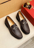 Ferragamo Pebbled Leather Lug Sole Loafers