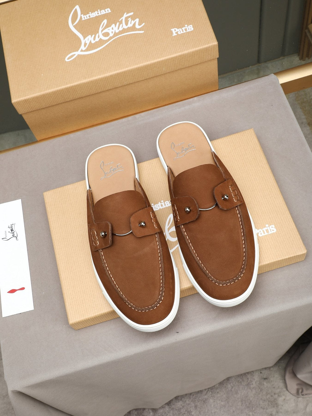 Christian Louboutin Buckle-Strap Slip-On Mules