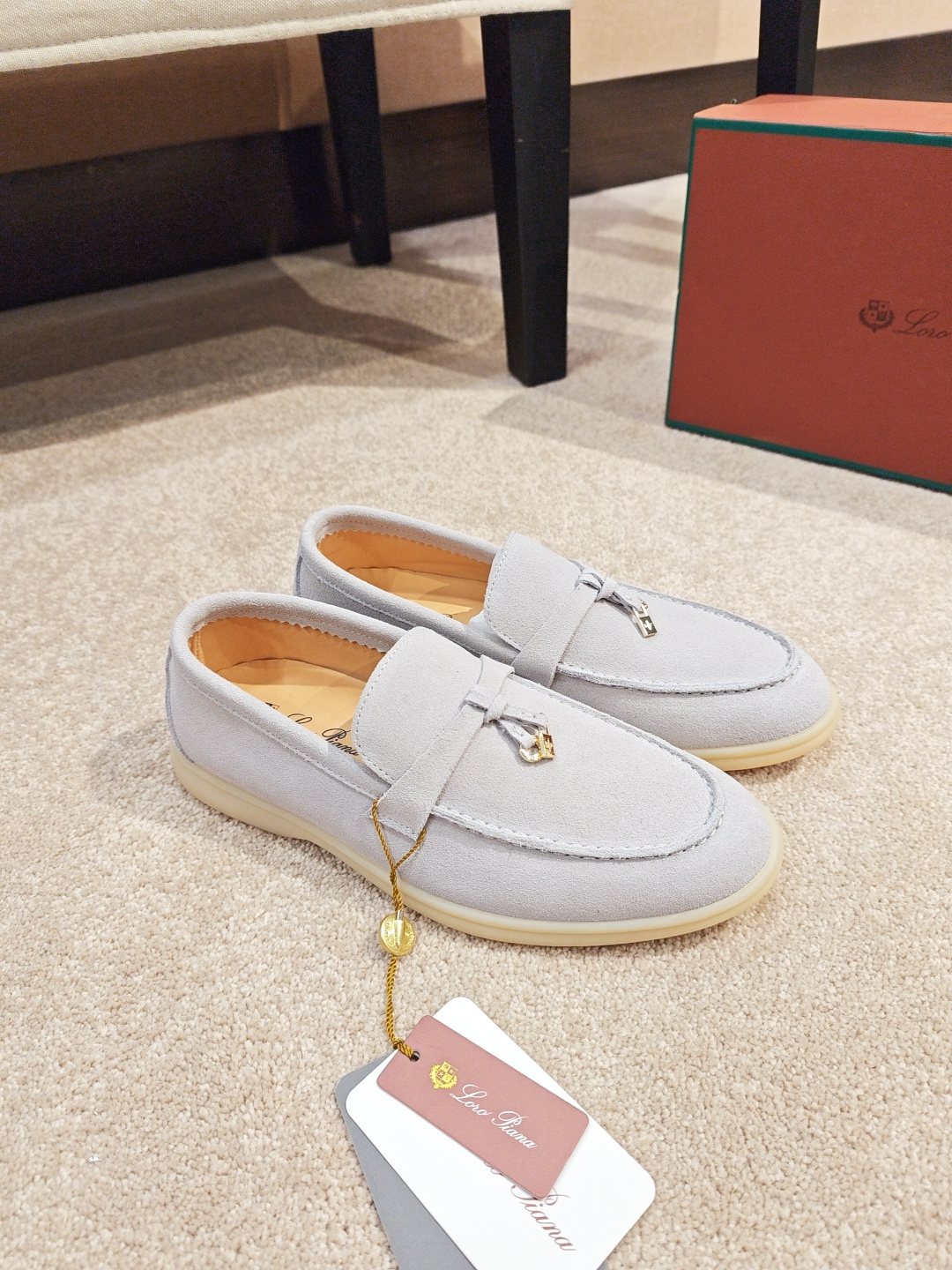 Loro Piana Metal-Charm Moc Toe Loafers
