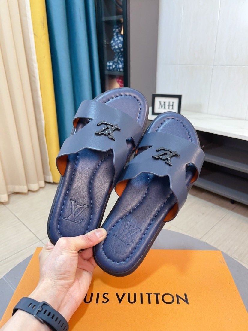 Louis Vuitton Men's Interlaced Strap Slide Sandals