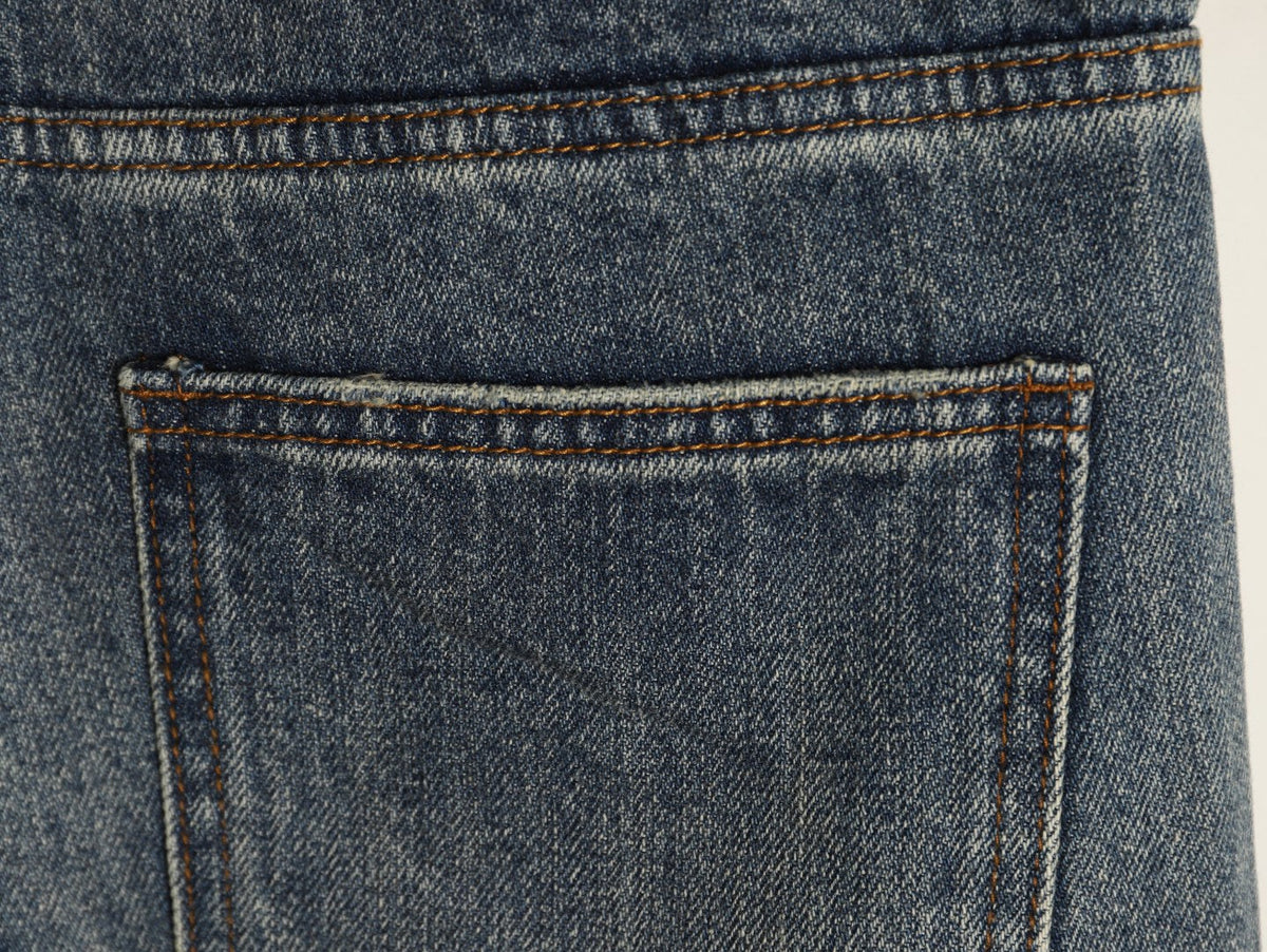 Gucci Distressed Washed-Look Jeans - Dark Gray